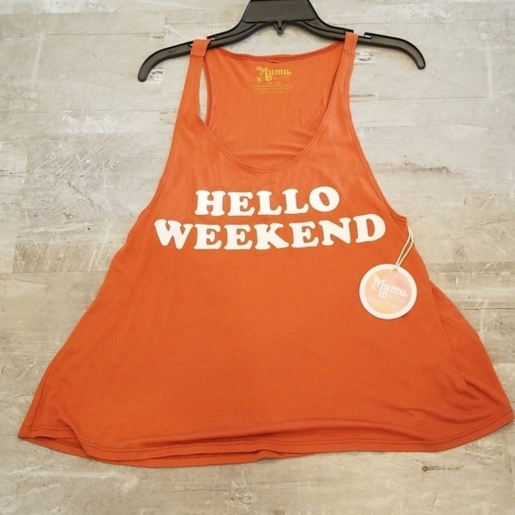 💕SHOW ME YOUR MUMU Hello Weekend Graphic Tank Top - Picture 3 of 7